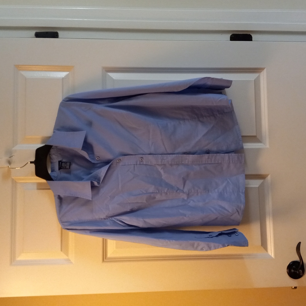 Basic Editions Blue Long-Sleeve Button-Down Shirt Size XL
